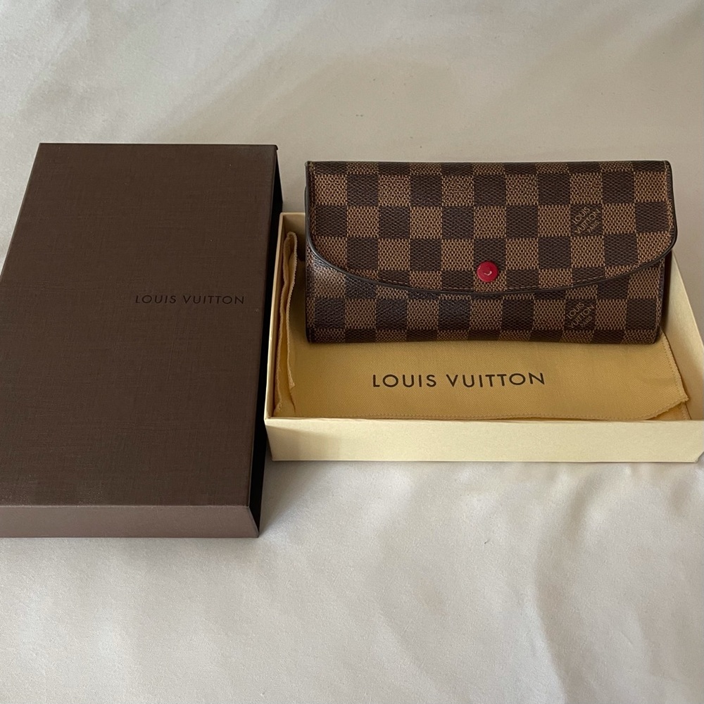 LOUIS VUITTON Emilie Wallet Damier Ebene AUTHENTIC